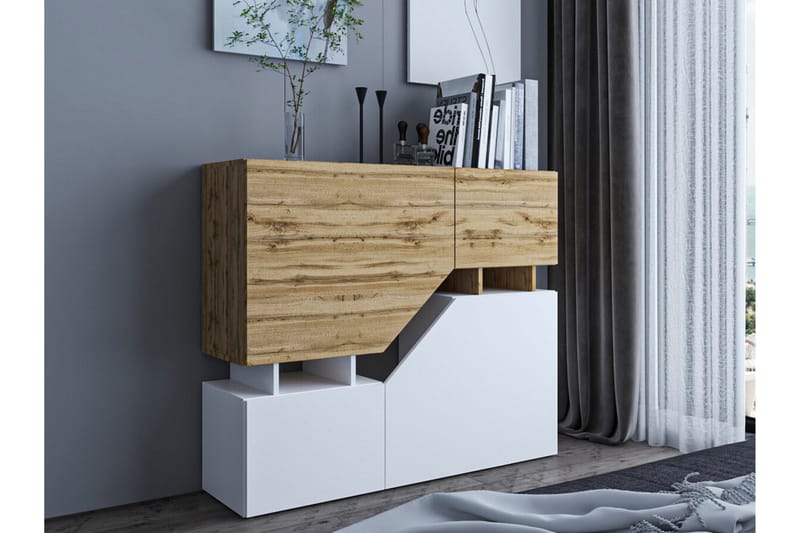 Highboard Carbost - Hvid - Oppbevaring - Skap - Oppbevaringsskap