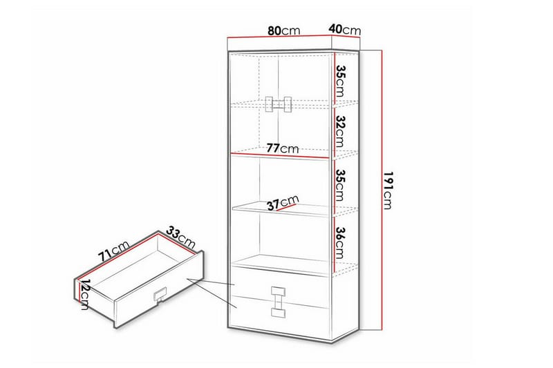 Highboard Castlebay - Brun - Oppbevaring - Skap - Oppbevaringsskap