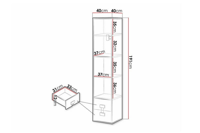 Highboard Castlebay - Brun - Oppbevaring - Skap - Oppbevaringsskap