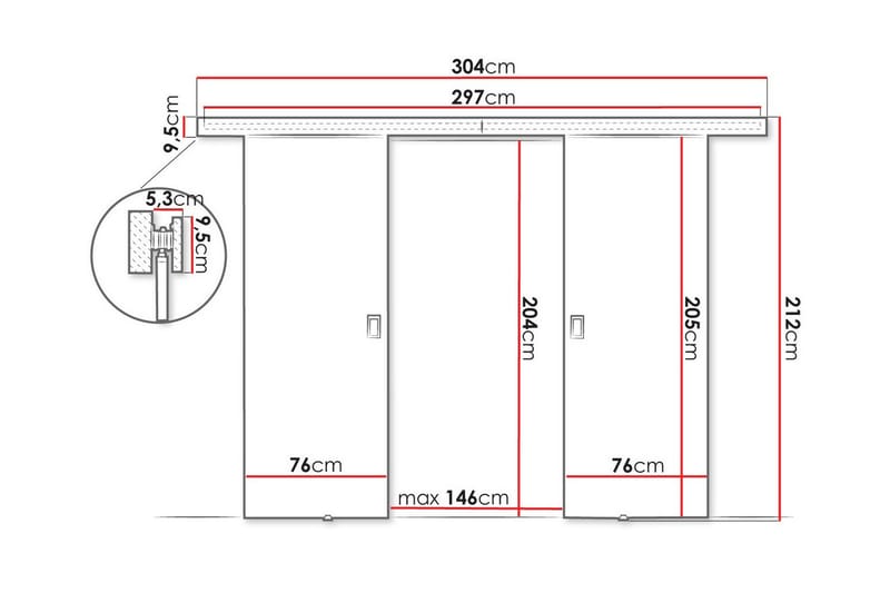 Highboard Clonmore - Brun - Oppbevaring - Skap - Oppbevaringsskap