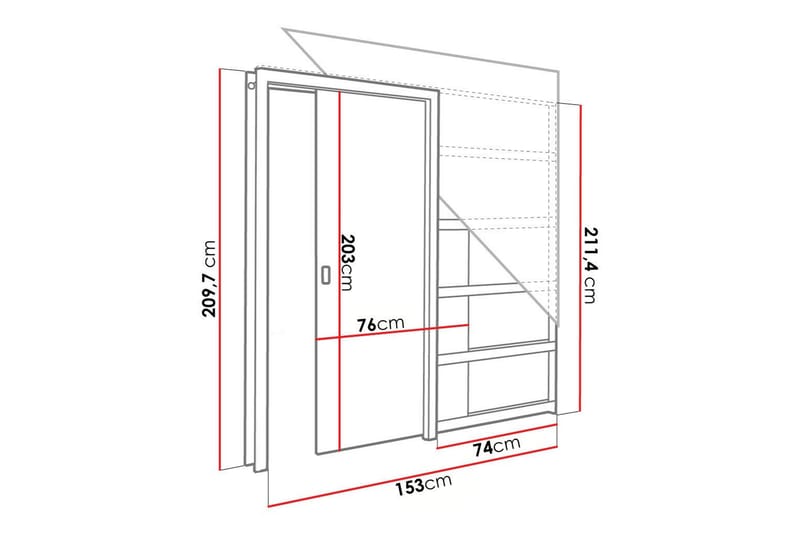 Highboard Clonmore - Grafitt - Oppbevaring - Skap - Oppbevaringsskap