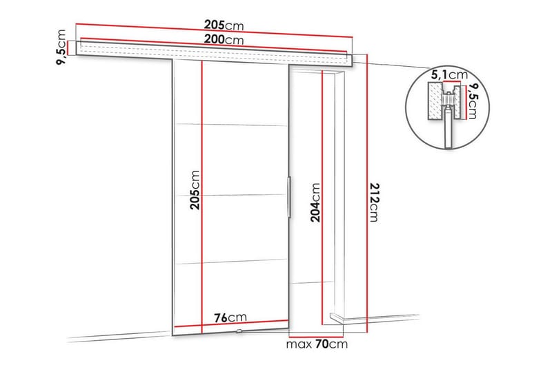 Highboard Clonmore - Hvid - Oppbevaring - Skap - Oppbevaringsskap