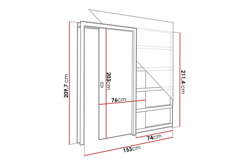 Highboard Clonmore - Hvid - Oppbevaring - Skap - Oppbevaringsskap