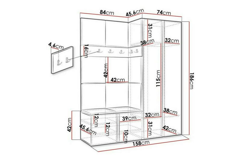 Highboard Dunvegan - Brun - Oppbevaring - Skap - Oppbevaringsskap