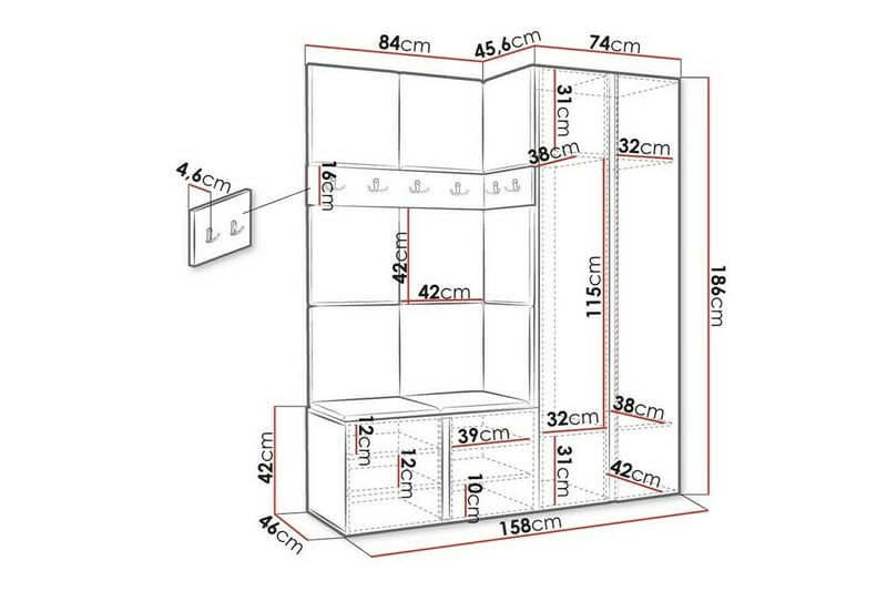 Highboard Dunvegan - Brun - Oppbevaring - Skap - Oppbevaringsskap