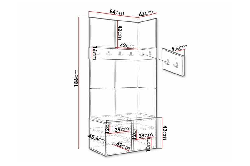 Highboard Dunvegan - Brun - Oppbevaring - Skap - Oppbevaringsskap