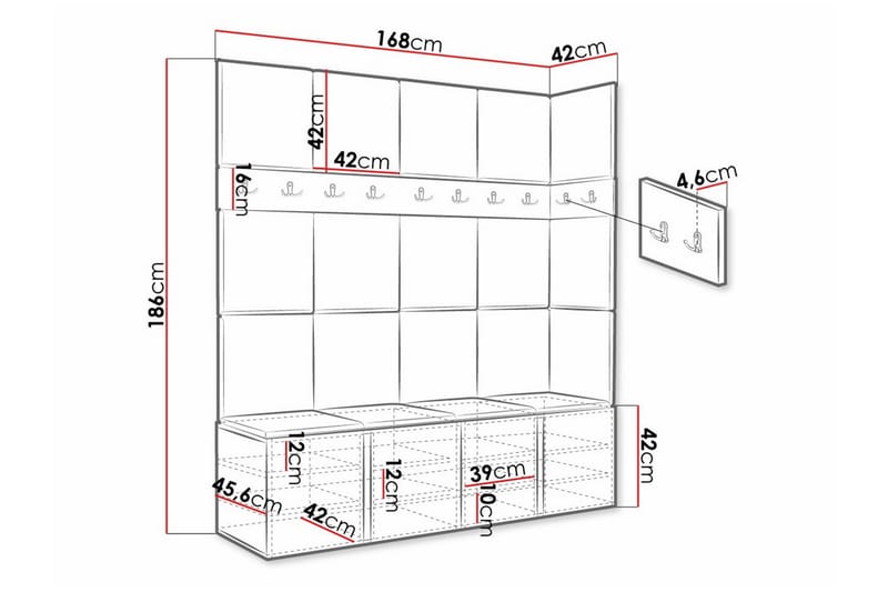 Highboard Dunvegan - Brun - Oppbevaring - Skap - Oppbevaringsskap