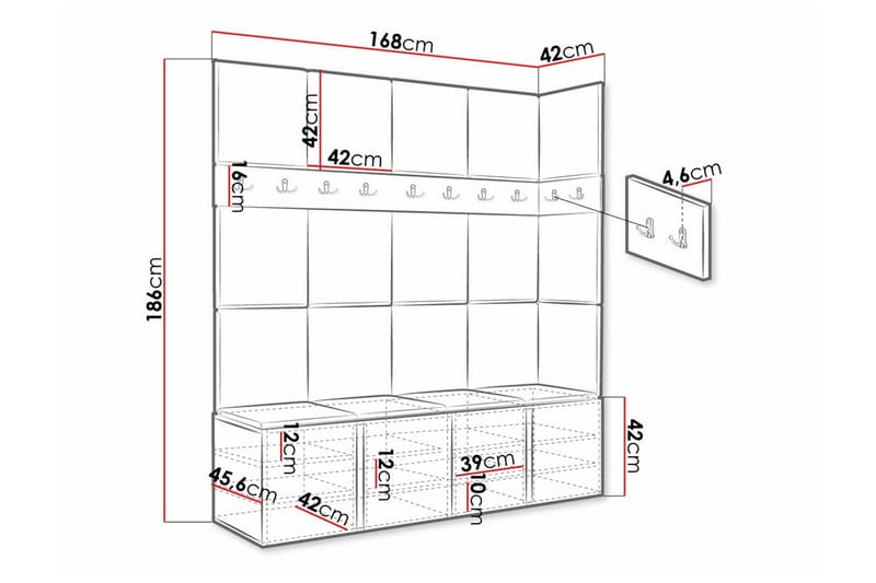 Highboard Dunvegan - Brun - Oppbevaring - Skap - Oppbevaringsskap