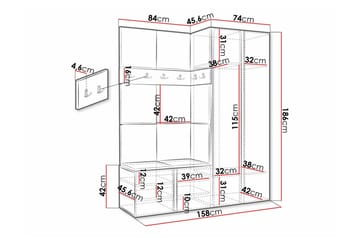 Highboard Dunvegan - Brun - Oppbevaring - Skap - Oppbevaringsskap