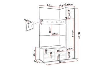 Highboard Dunvegan - Brun - Oppbevaring - Skap - Oppbevaringsskap