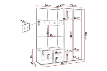 Highboard Dunvegan - Brun - Oppbevaring - Skap - Oppbevaringsskap