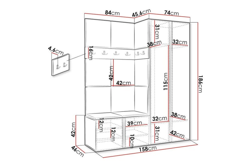 Highboard Dunvegan - Brun - Oppbevaring - Skap - Oppbevaringsskap