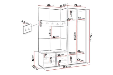 Highboard Dunvegan - Brun - Oppbevaring - Skap - Oppbevaringsskap