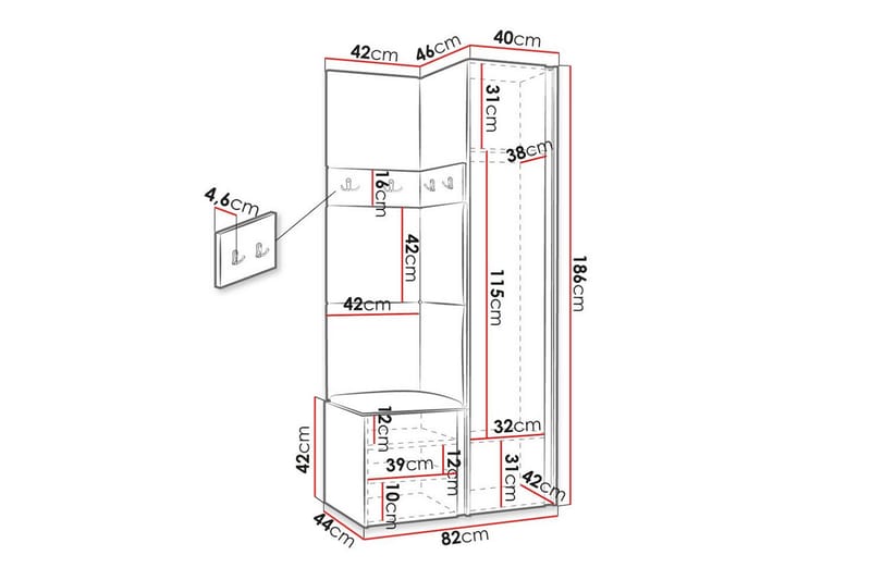 Highboard Dunvegan - Brun - Oppbevaring - Skap - Oppbevaringsskap