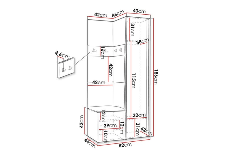 Highboard Dunvegan - Brun - Oppbevaring - Skap - Oppbevaringsskap