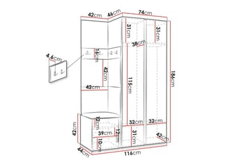 Highboard Dunvegan - Brun - Oppbevaring - Skap - Oppbevaringsskap