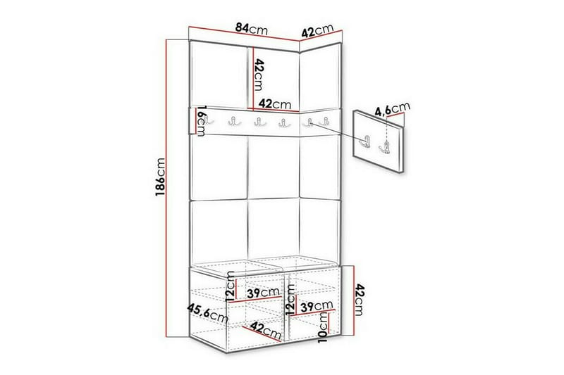 Highboard Dunvegan - Grafitt - Oppbevaring - Skap - Oppbevaringsskap