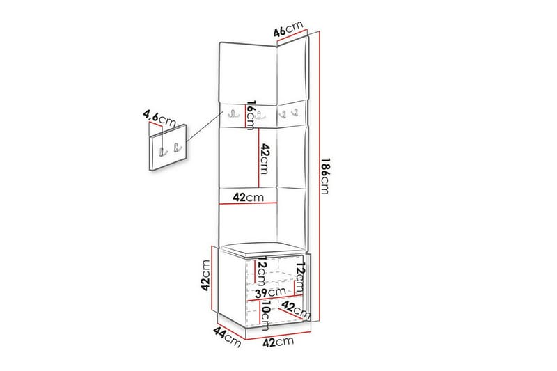 Highboard Dunvegan - Hvid - Oppbevaring - Skap - Oppbevaringsskap