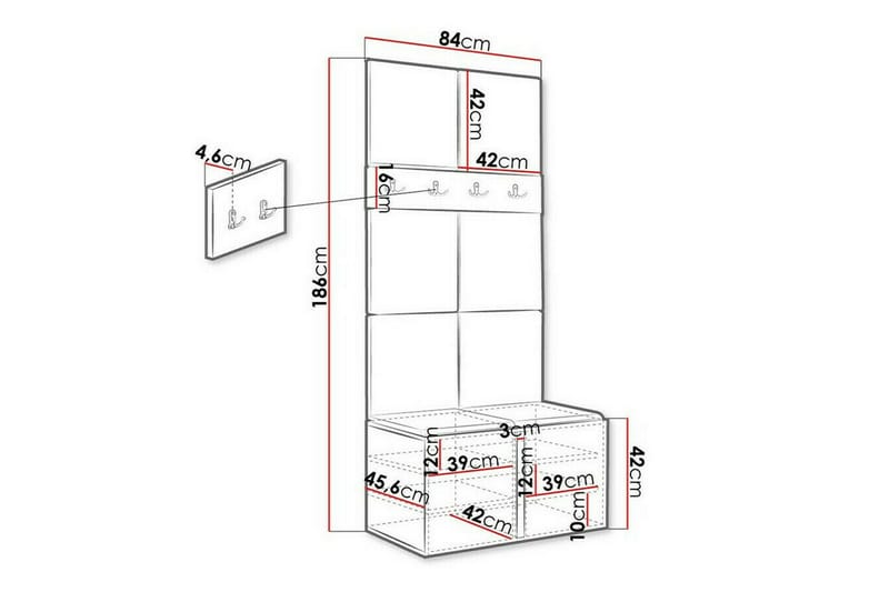 Highboard Dunvegan - Hvid - Oppbevaring - Skap - Oppbevaringsskap