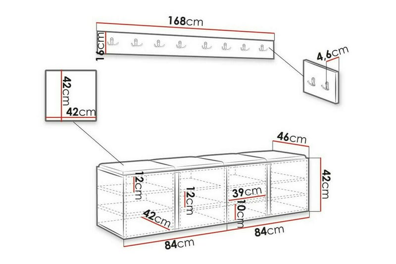 Highboard Dunvegan - Hvid - Oppbevaring - Skap - Oppbevaringsskap