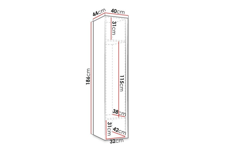 Highboard Dunvegan - Hvid - Oppbevaring - Skap - Oppbevaringsskap