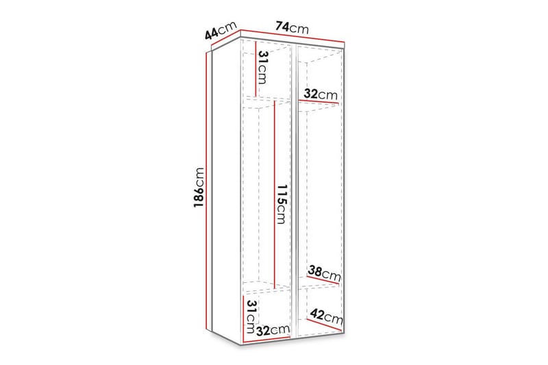 Highboard Dunvegan - Hvid - Oppbevaring - Skap - Oppbevaringsskap