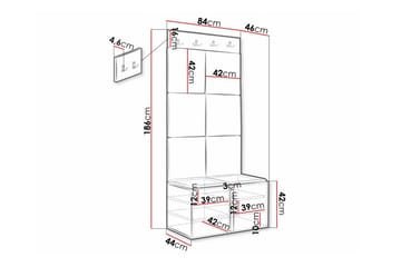 Highboard Dunvegan - Hvid - Oppbevaring - Skap - Oppbevaringsskap