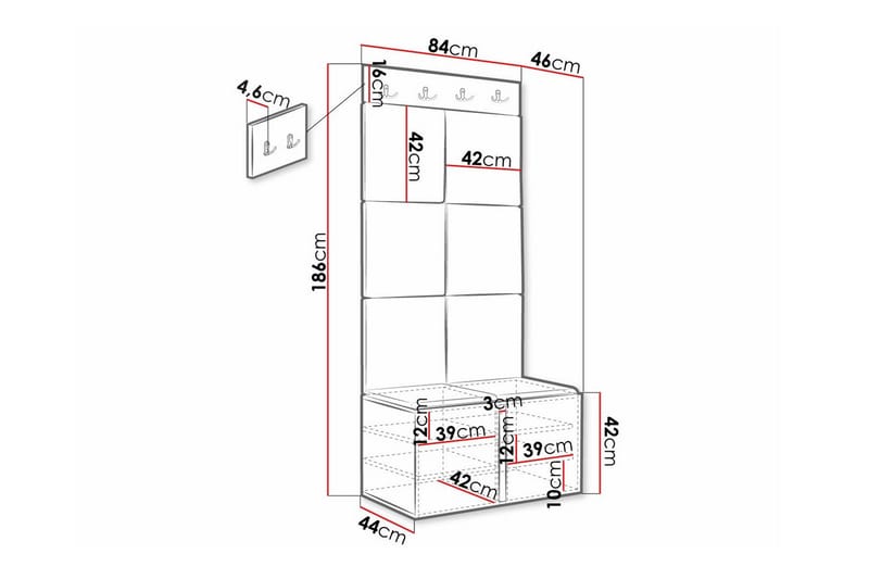 Highboard Dunvegan - Hvid - Oppbevaring - Skap - Oppbevaringsskap