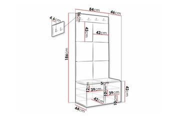 Highboard Dunvegan - Hvid - Oppbevaring - Skap - Oppbevaringsskap