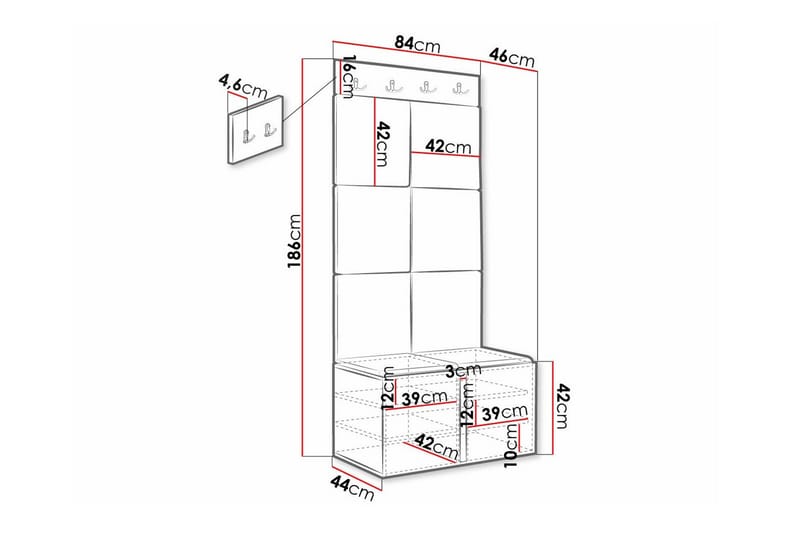 Highboard Dunvegan - Hvid - Oppbevaring - Skap - Oppbevaringsskap