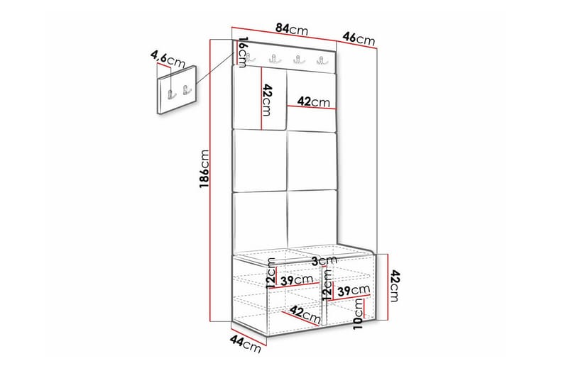 Highboard Dunvegan - Hvid - Oppbevaring - Skap - Oppbevaringsskap