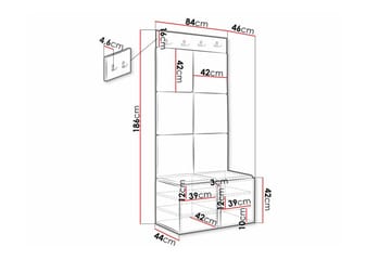 Highboard Dunvegan - Hvid - Oppbevaring - Skap - Oppbevaringsskap