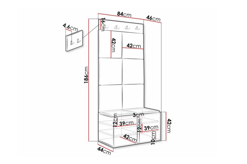 Highboard Dunvegan - Hvid - Oppbevaring - Skap - Oppbevaringsskap