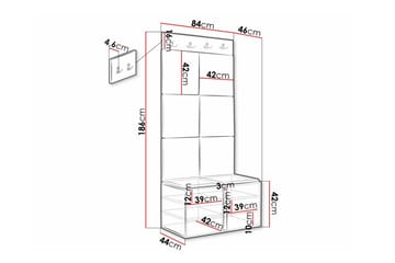 Highboard Dunvegan - Hvid - Oppbevaring - Skap - Oppbevaringsskap