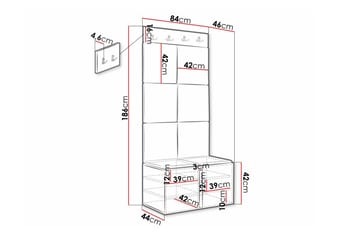 Highboard Dunvegan - Hvid - Oppbevaring - Skap - Oppbevaringsskap