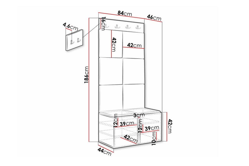 Highboard Dunvegan - Hvid - Oppbevaring - Skap - Oppbevaringsskap