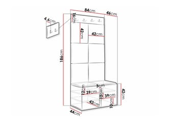 Highboard Dunvegan - Hvid - Oppbevaring - Skap - Oppbevaringsskap