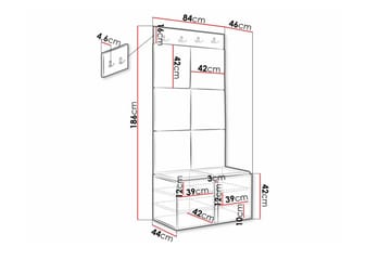 Highboard Dunvegan - Hvid - Oppbevaring - Skap - Oppbevaringsskap