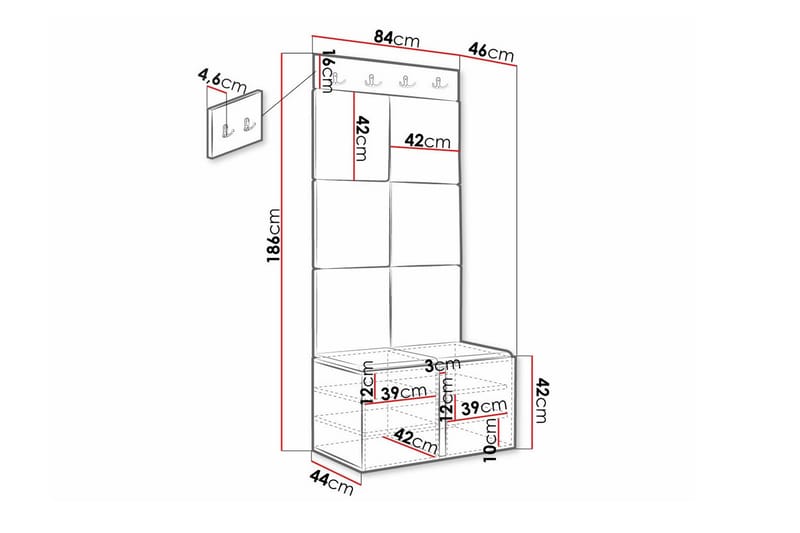 Highboard Dunvegan - Hvid - Oppbevaring - Skap - Oppbevaringsskap