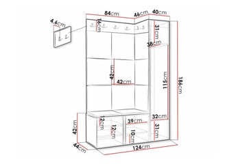 Highboard Dunvegan - Hvid - Oppbevaring - Skap - Oppbevaringsskap