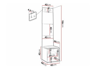 Highboard Dunvegan - Hvid - Oppbevaring - Skap - Oppbevaringsskap