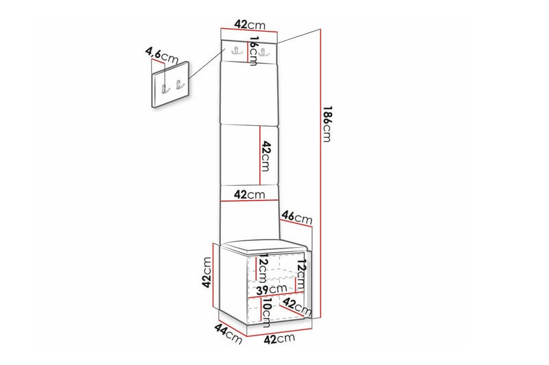 Highboard Dunvegan - Hvid - Oppbevaring - Skap - Oppbevaringsskap