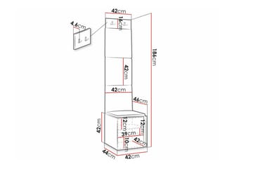 Highboard Dunvegan - Hvid - Oppbevaring - Skap - Oppbevaringsskap