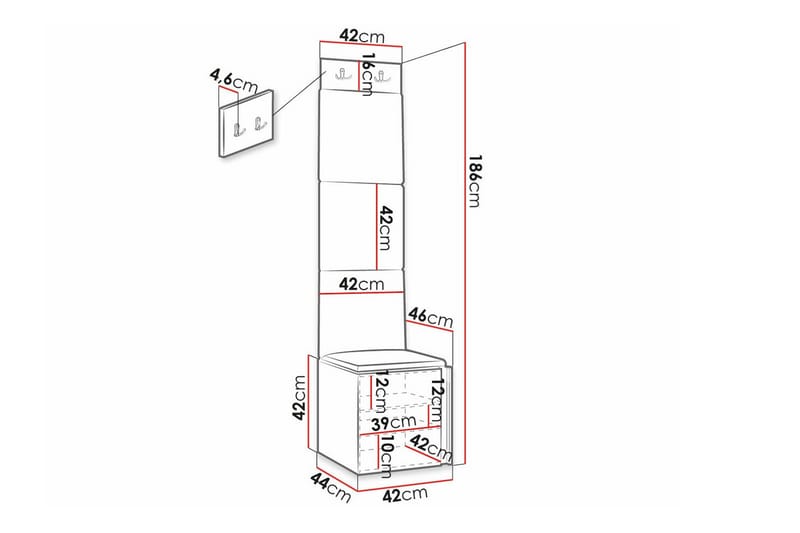 Highboard Dunvegan - Hvid - Oppbevaring - Skap - Oppbevaringsskap