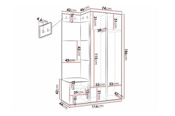 Highboard Dunvegan - Hvid - Oppbevaring - Skap - Oppbevaringsskap