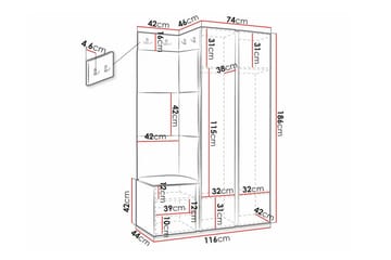 Highboard Dunvegan - Hvid - Oppbevaring - Skap - Oppbevaringsskap