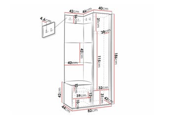 Highboard Dunvegan - Hvid - Oppbevaring - Skap - Oppbevaringsskap