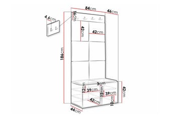 Highboard Dunvegan - Hvid - Oppbevaring - Skap - Oppbevaringsskap