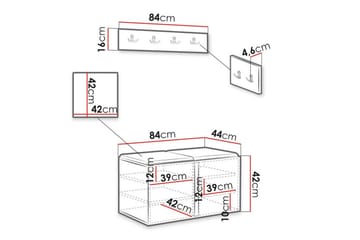 Highboard Dunvegan - Hvid - Oppbevaring - Skap - Oppbevaringsskap