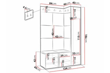 Highboard Dunvegan - Hvid - Oppbevaring - Skap - Oppbevaringsskap